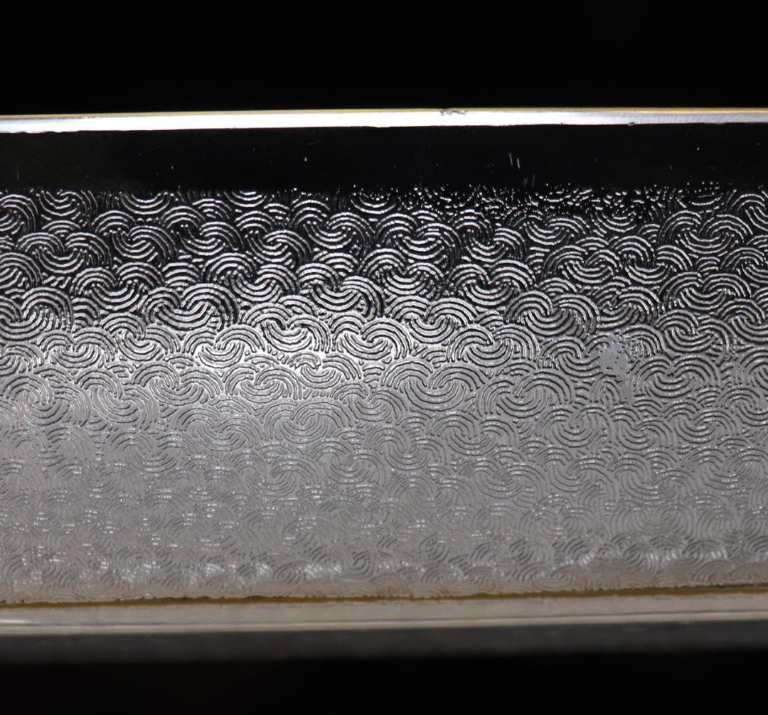 オールド・バカラ 珍品 春海商店特注青海波文金彩舟形鉢 24.6cm 懐石料理具