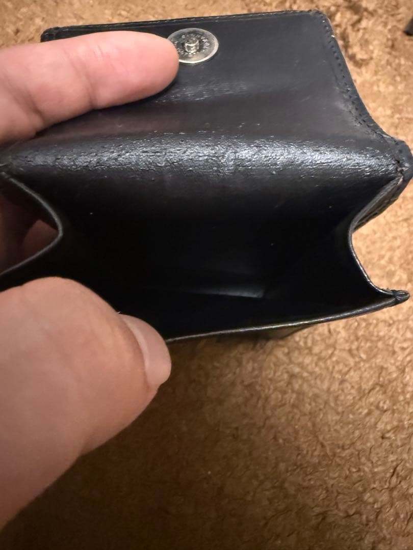 Jean Paul Gaultier 黒 レザー メタルプレート シガレット