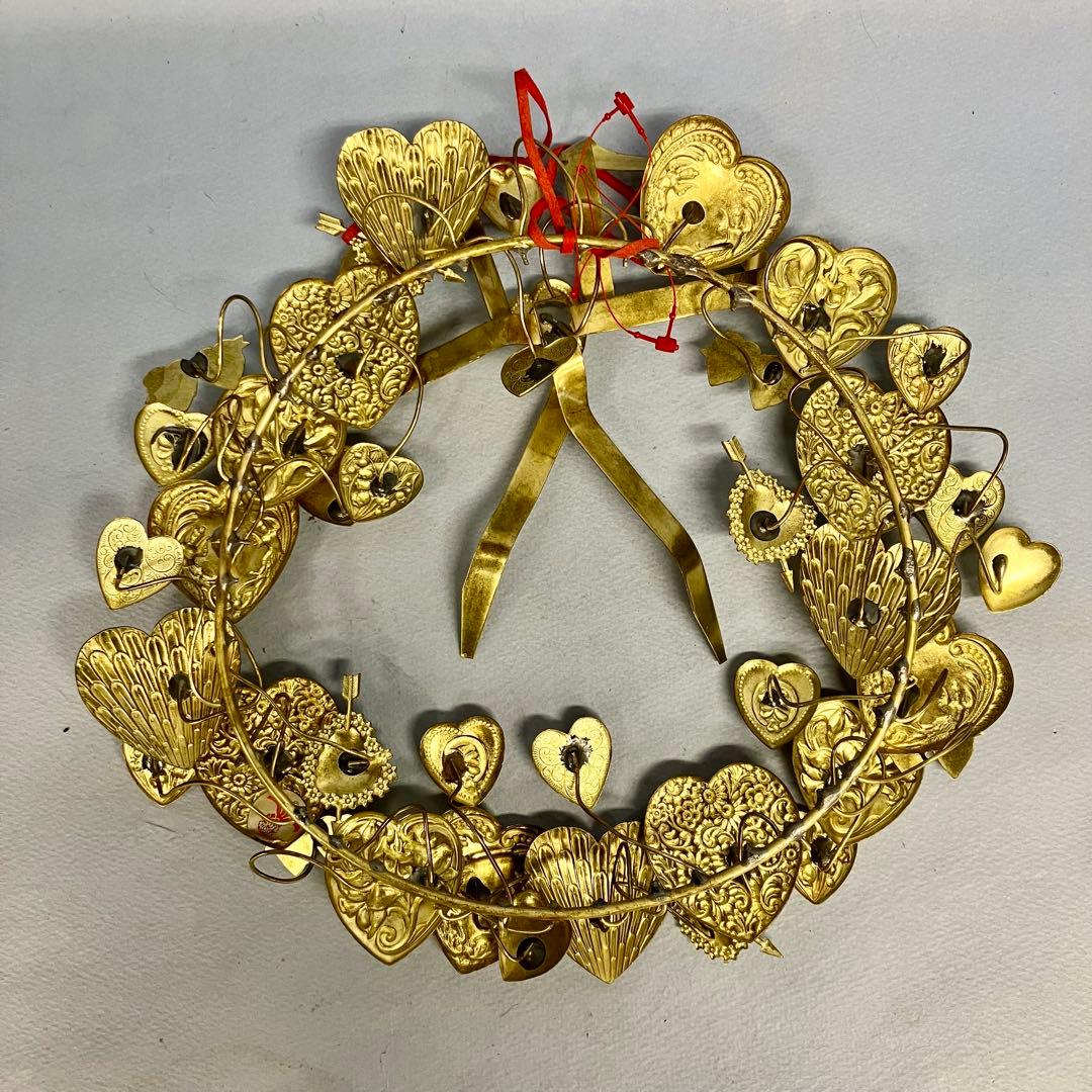 メタル　ハートアンティークリース