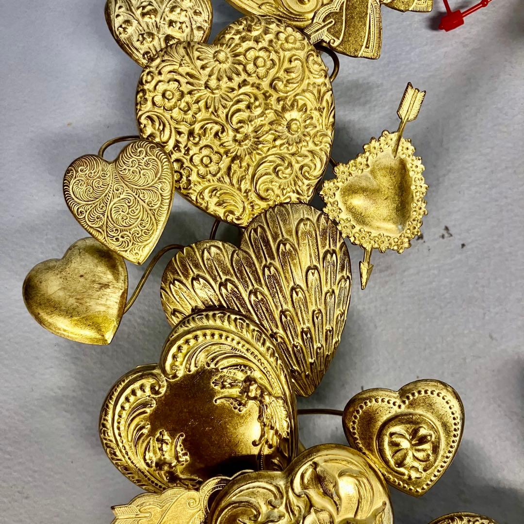 メタル　ハートアンティークリース