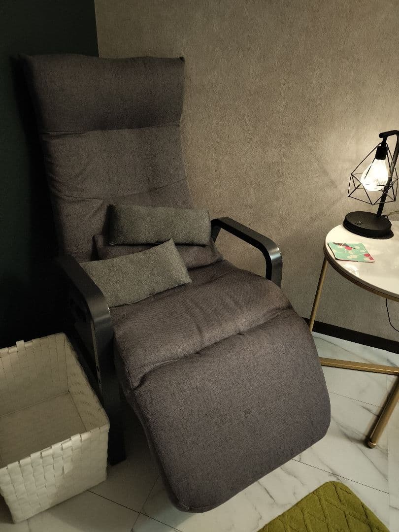 リクライニングアームチェア アイリスオーヤマ　グレー パーソナルチェア 座椅子