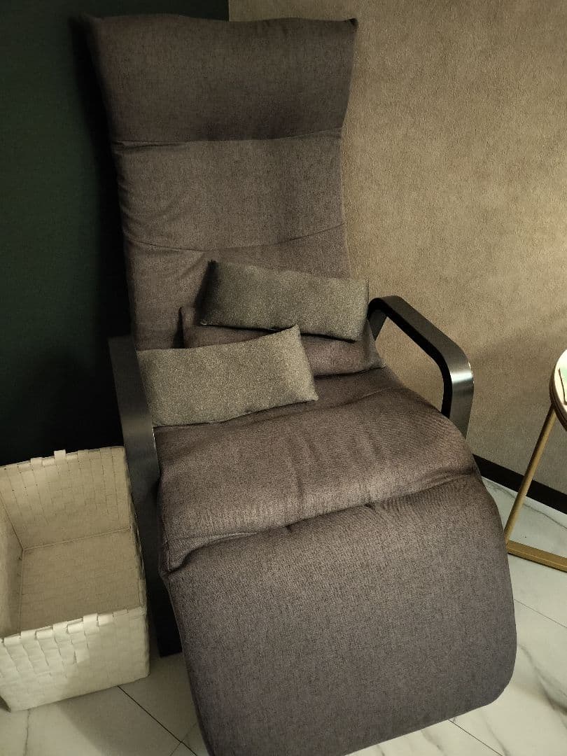 リクライニングアームチェア アイリスオーヤマ　グレー パーソナルチェア 座椅子