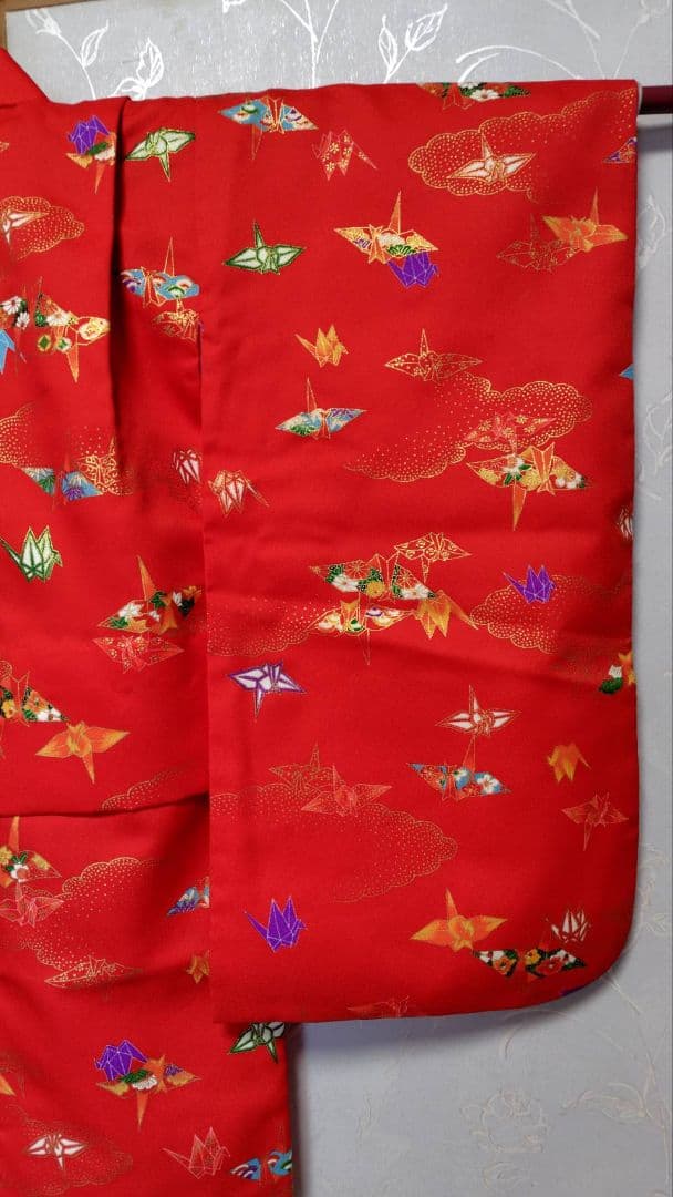 RK540洗える子供着物着丈72センチ裄丈42センチ状態良好