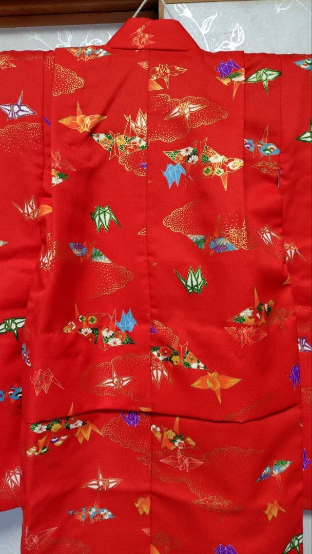 RK540洗える子供着物着丈72センチ裄丈42センチ状態良好