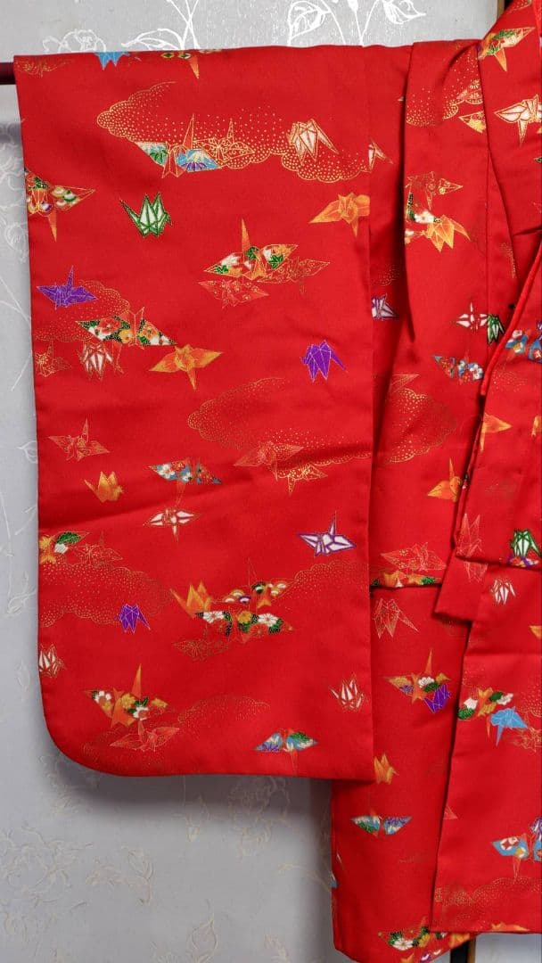 RK540洗える子供着物着丈72センチ裄丈42センチ状態良好