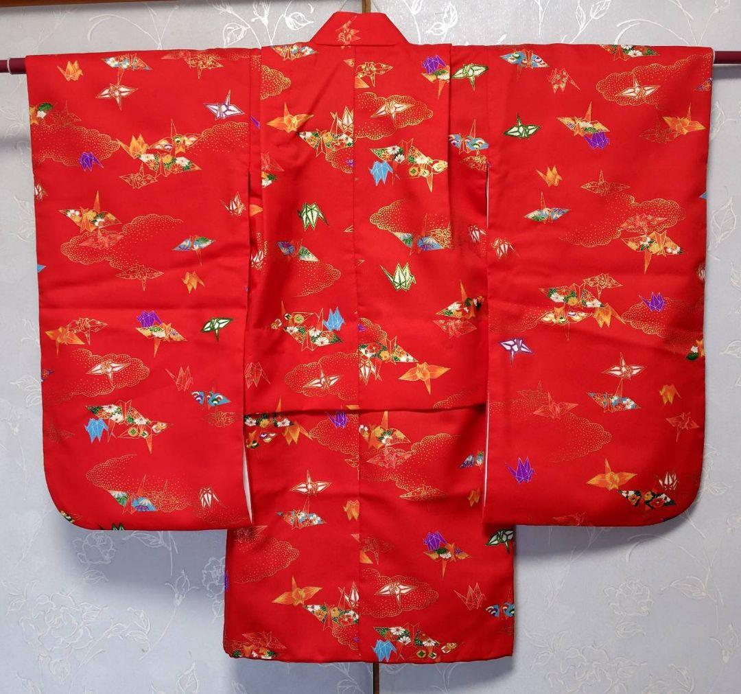 RK540洗える子供着物着丈72センチ裄丈42センチ状態良好