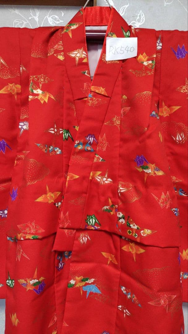 RK540洗える子供着物着丈72センチ裄丈42センチ状態良好