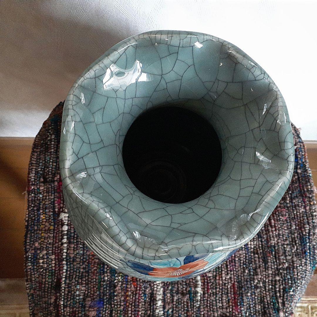 鍋島焼 川副青山 青磁 貫入 花瓶 壺 - メルカリ