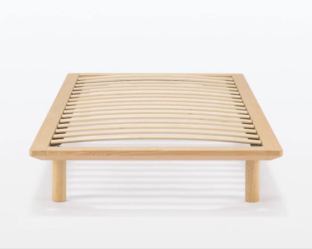 【Hutte】 MUJI 木製ベッドフレーム オーク材突板 シングル 脚付