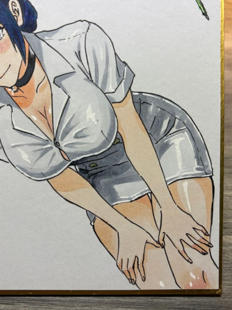 【レゼ】ナース服　看護師　原画一点物　ファンアート 色紙 イラスト アナログ