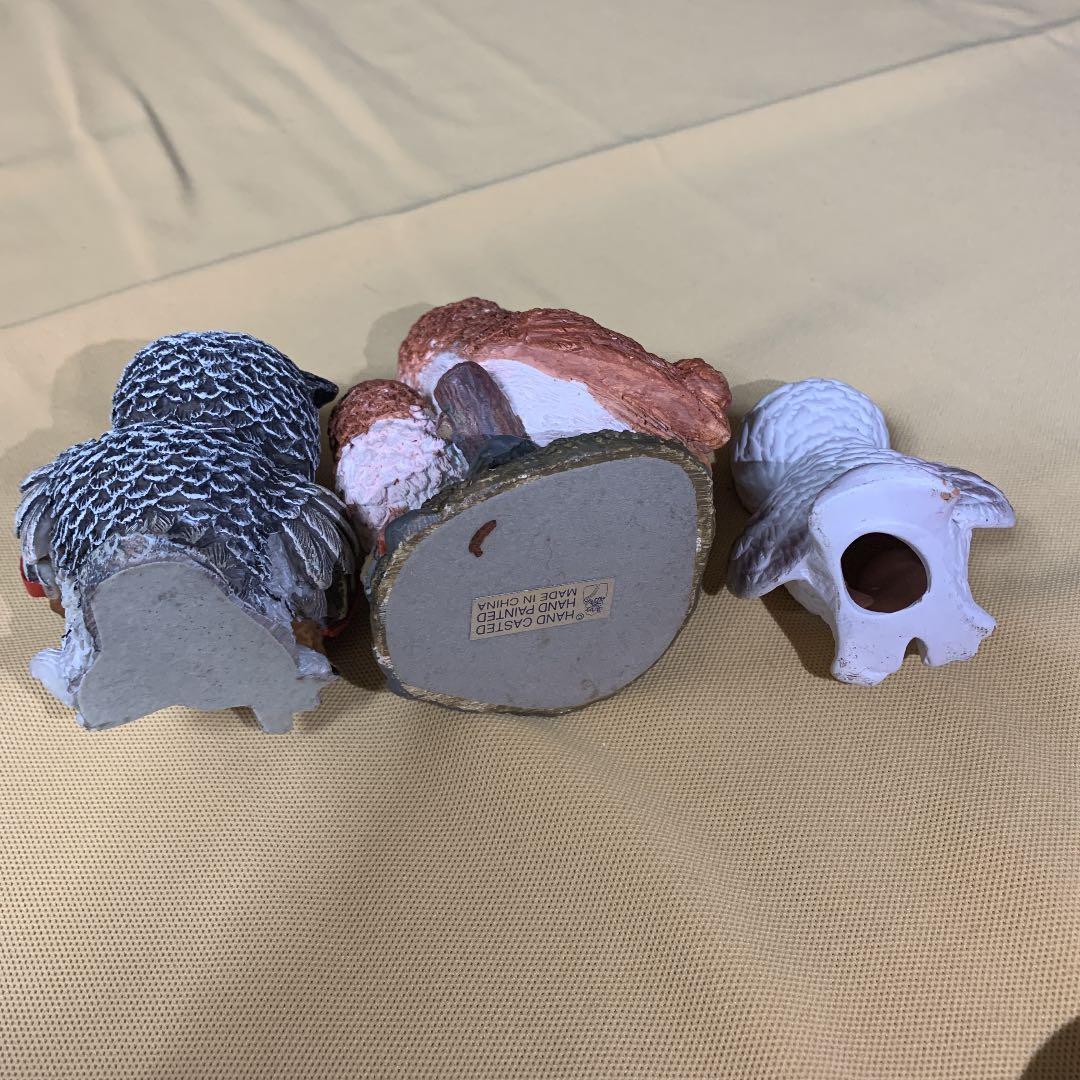 ふくろうさん達の置き物