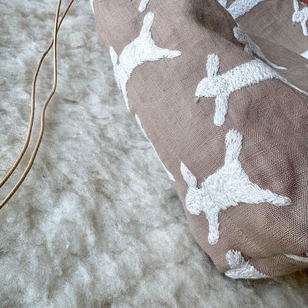 ミナペルホネン生地使用 ✳︎ run run run 巾着バッグ