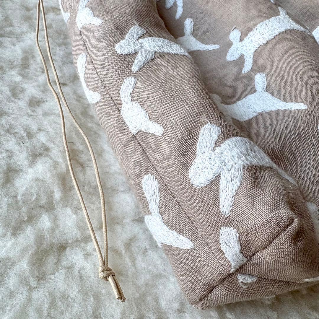 ミナペルホネン生地使用 ✳︎ run run run 巾着バッグ