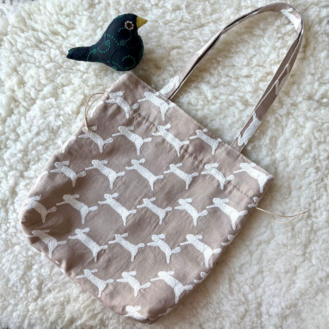 ミナペルホネン生地使用 ✳︎ run run run 巾着バッグ