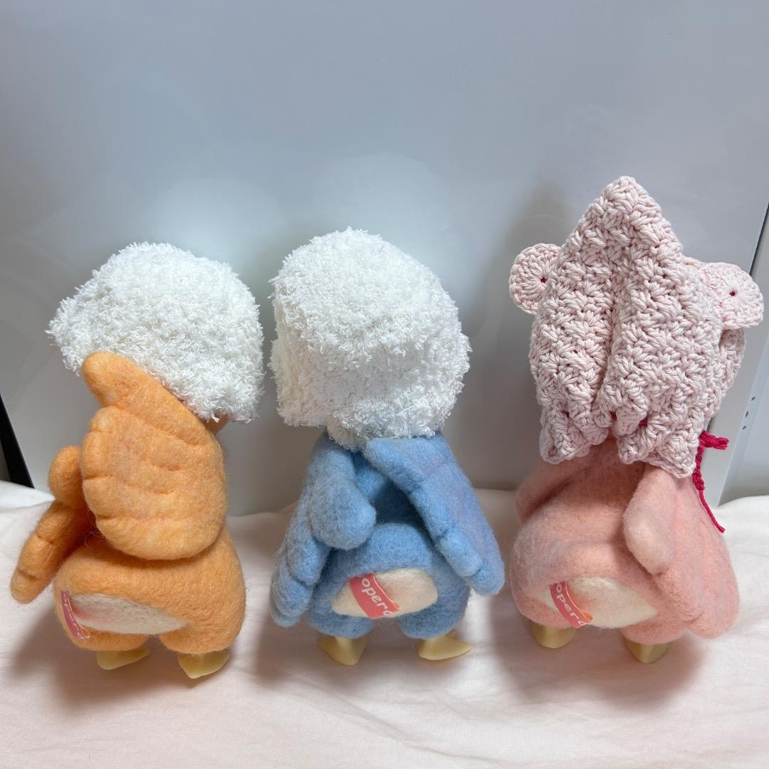 OPERA作家羊毛フェルト 鳥のぬいぐるみ 3色セット羊毛フェルト　ぬいぐるみ