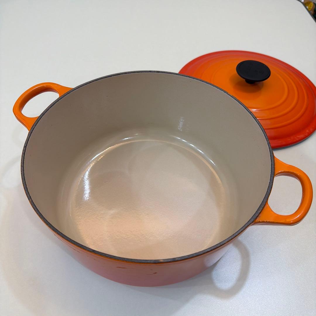 LE CREUSET ココット ロンド 両手鍋 24cm オレンジ
