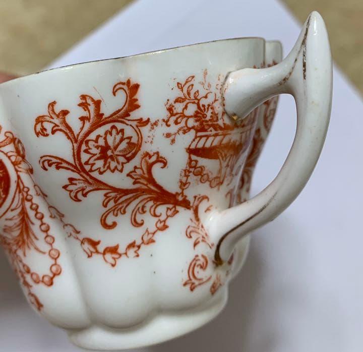 アンティーク　ワイルマン　カメオトリオ　赤