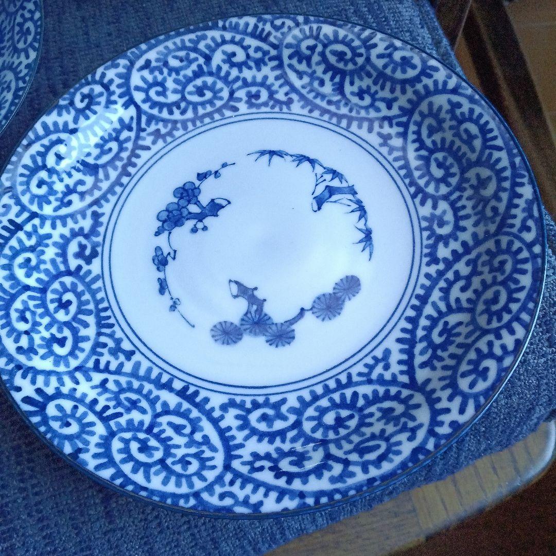 波佐見焼　藍染窯　蛸唐草　染めつけ　スープカップ&ソーサー5セット