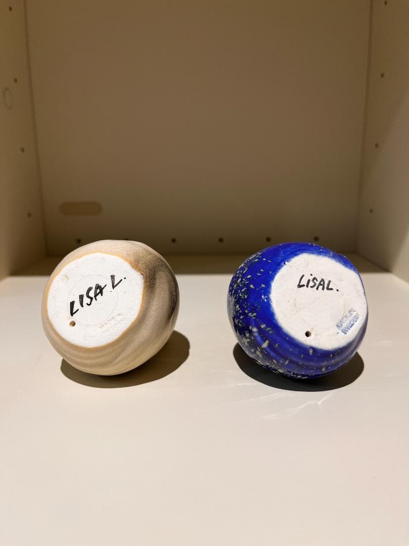 リサラーソン　Lisa Larson　ネズミ置物 白と青 2個セット