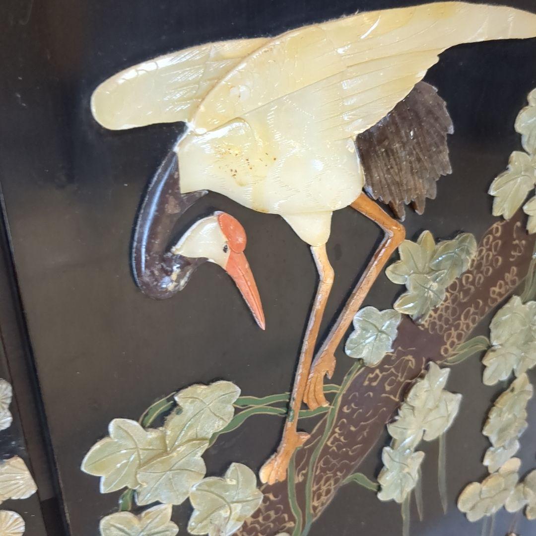 中国美術の螺鈿細工、 4つ折り衝立