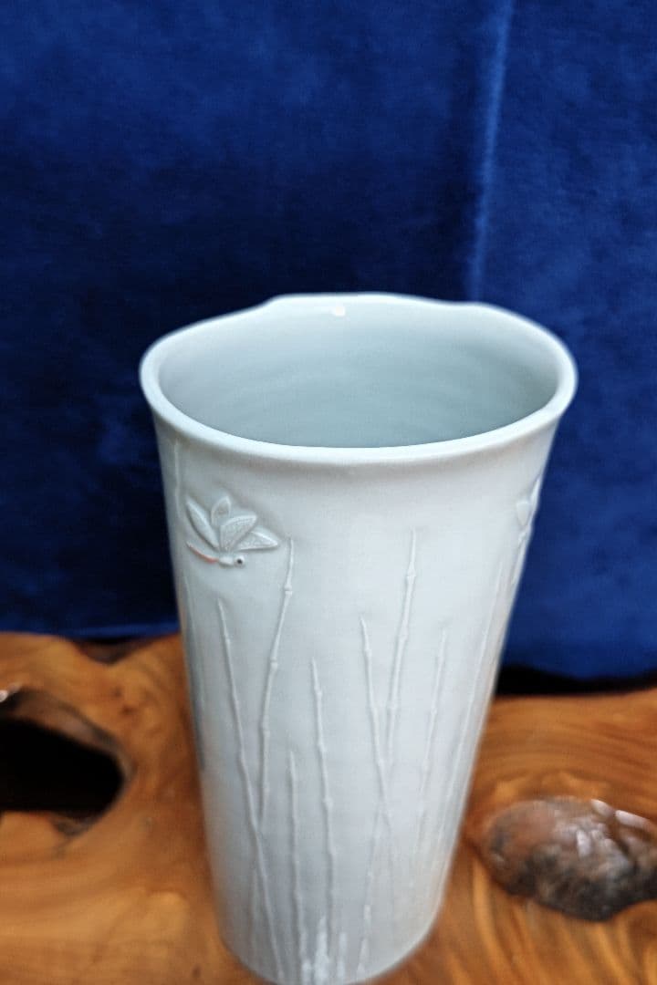 申相浩 釜谷陶房 白磁花瓶 竹模様 トンボ - メルカリ