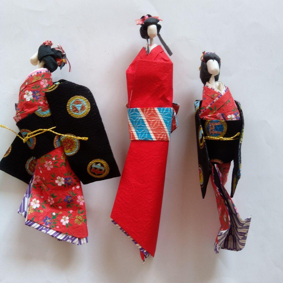 和紙人形 ハンドメイド 三体 手作り 作り方 材料 日本土産 - メルカリ