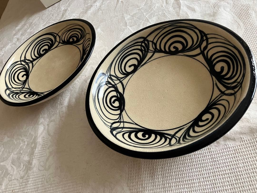 未使用❤️瀬戸本業窯　馬の目皿　7寸皿　2枚セット 直径約22