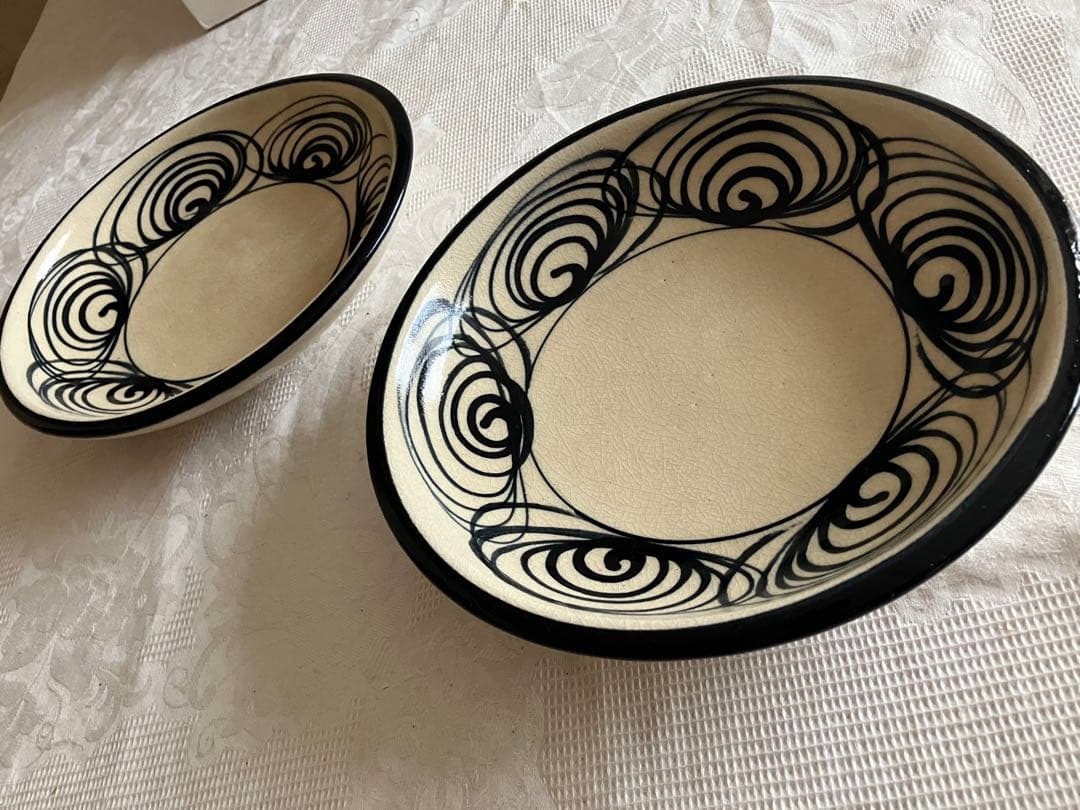 未使用❤️瀬戸本業窯　馬の目皿　7寸皿　2枚セット 直径約22