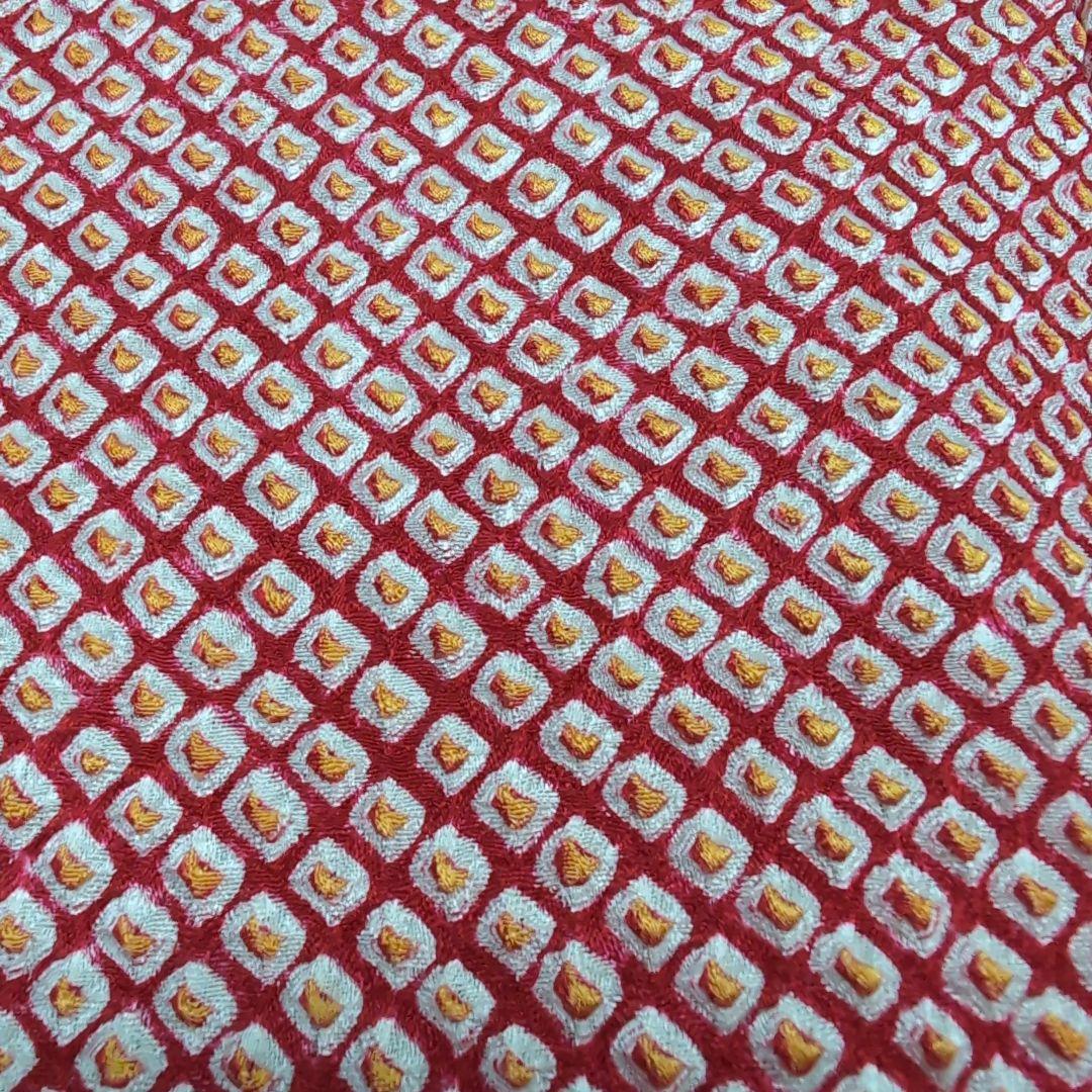 新品 正絹総絞り頭刷り 赤