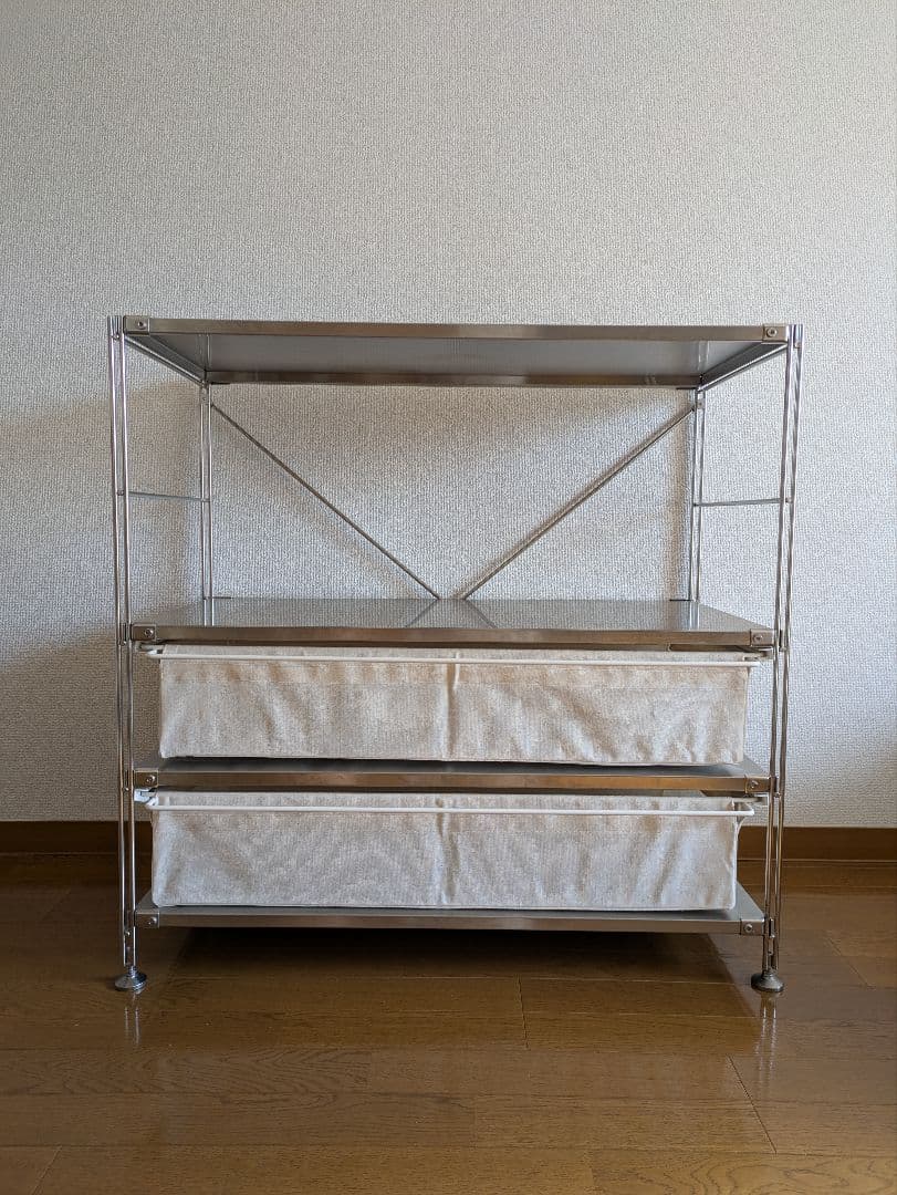 ステンレスユニットシェルフ　ステンレス棚セット　ワイド　小　無印良品