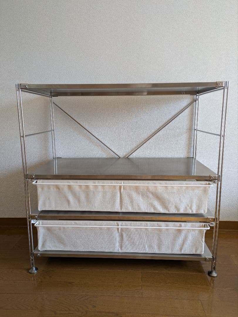 ステンレスユニットシェルフ　ステンレス棚セット　ワイド　小　無印良品
