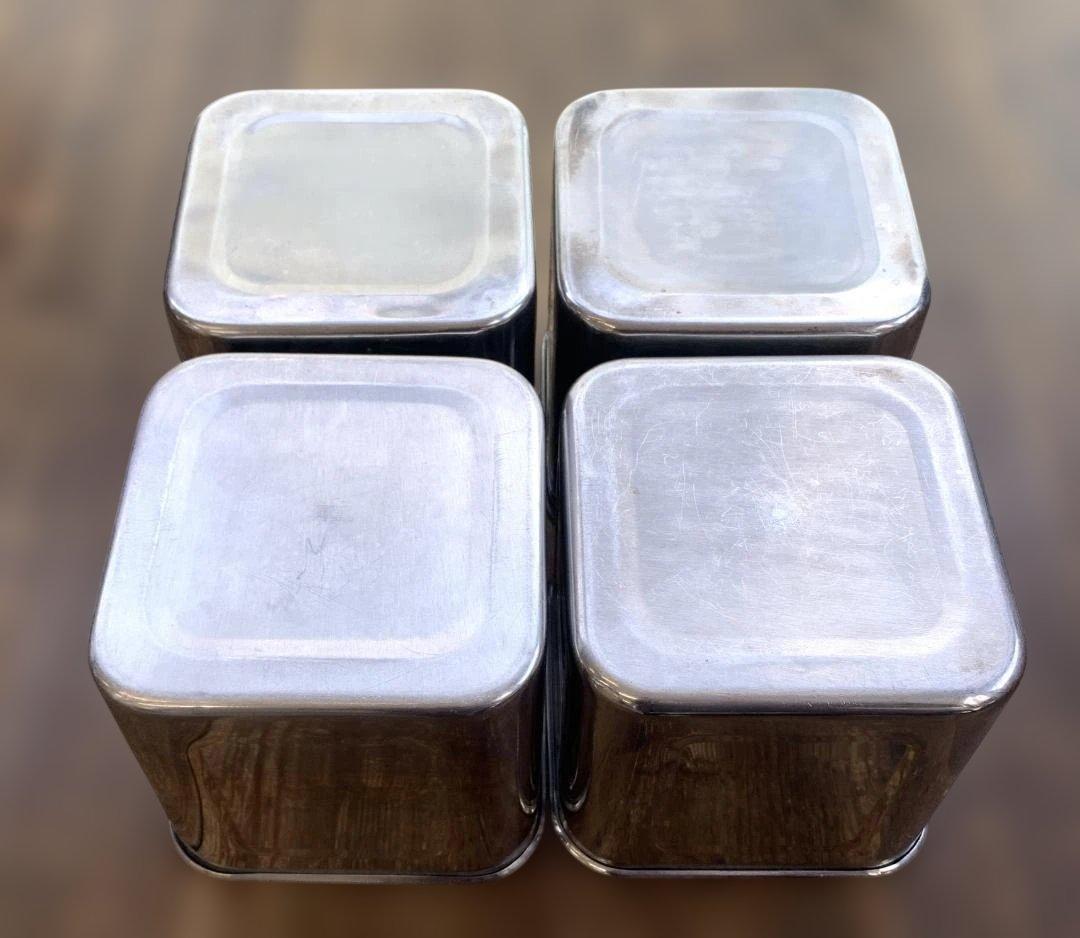 ユキワ ステンレス 角深型キッチンポット 16.5×1個・15×4個 計5個