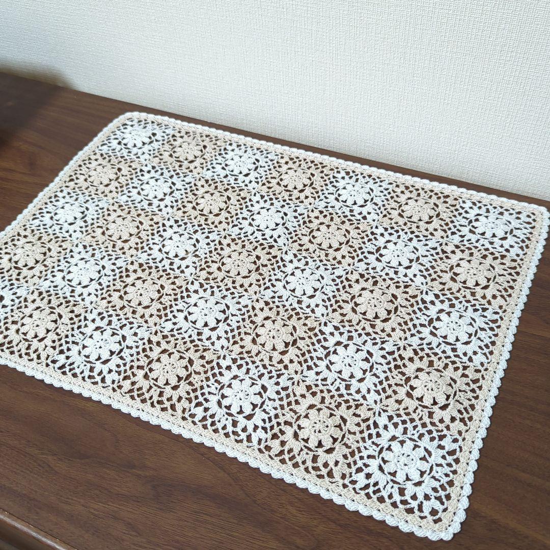 花モチーフ（大）ドイリー マルチカバー 目隠しカバー レース編み