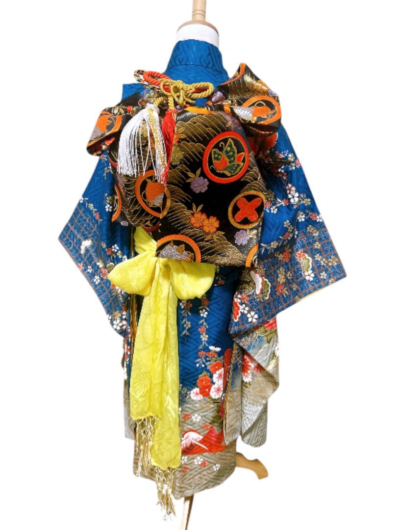 本格正絹♡七五三　7歳　女の子　フルセット　一式　藍色　黒