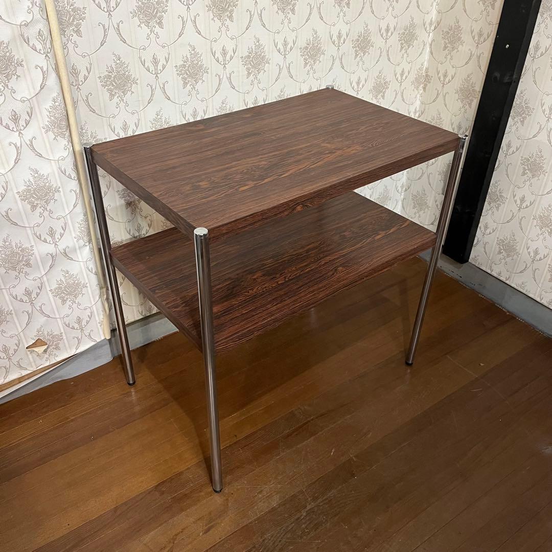 【アンティーク】アイアン 電話台 2段ラック キャビネット 飾り棚 古家具