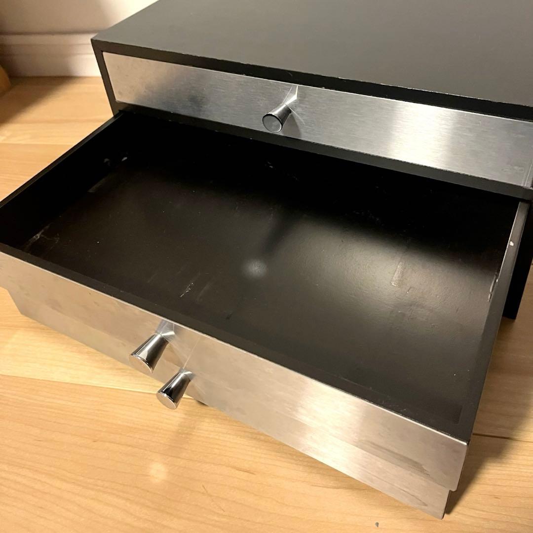 ミッドセンチュリー　3層収納BOX 引き出し式　ステンレス