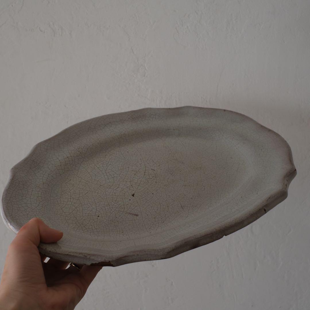 キュノワール　花リムオーバルプレート　フランスアンティーク