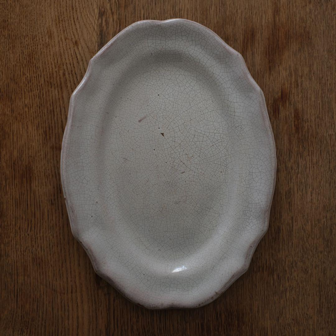 キュノワール　花リムオーバルプレート　フランスアンティーク