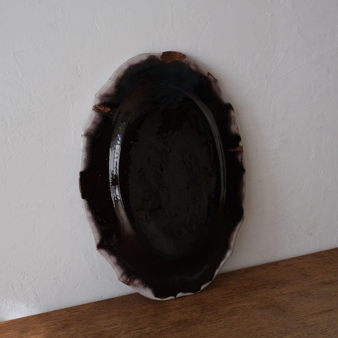 キュノワール　花リムオーバルプレート　フランスアンティーク