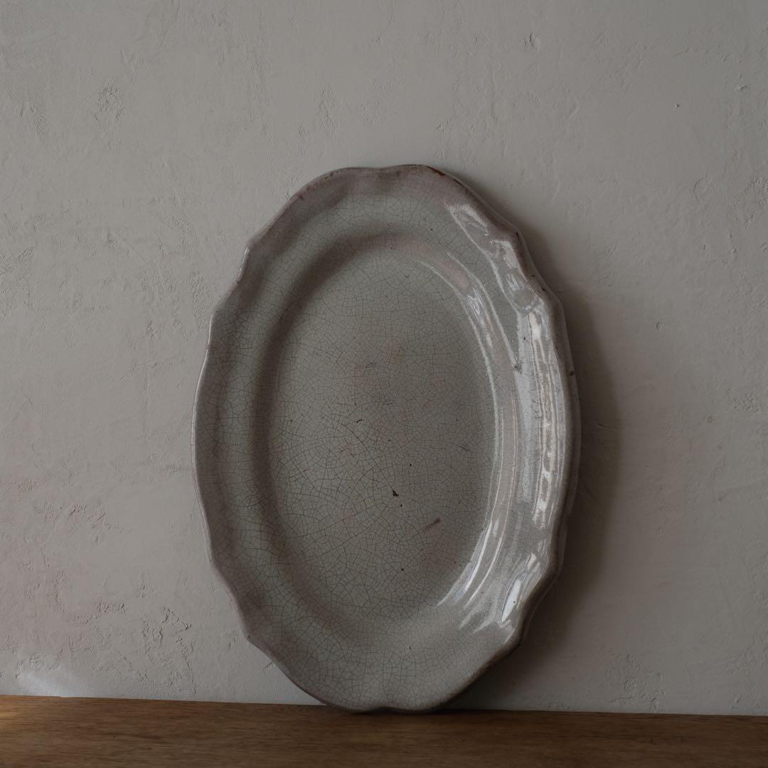 キュノワール　花リムオーバルプレート　フランスアンティーク