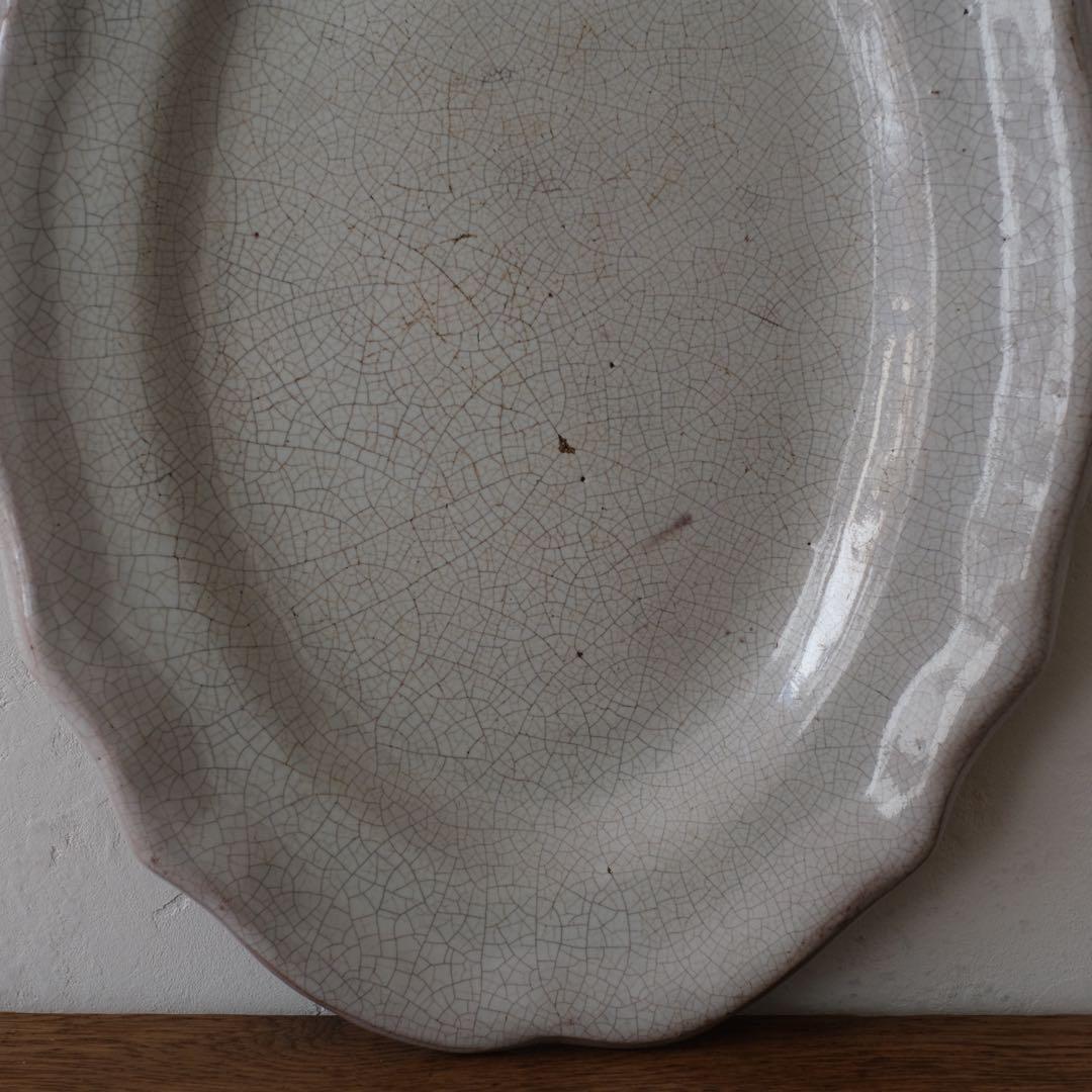 キュノワール　花リムオーバルプレート　フランスアンティーク