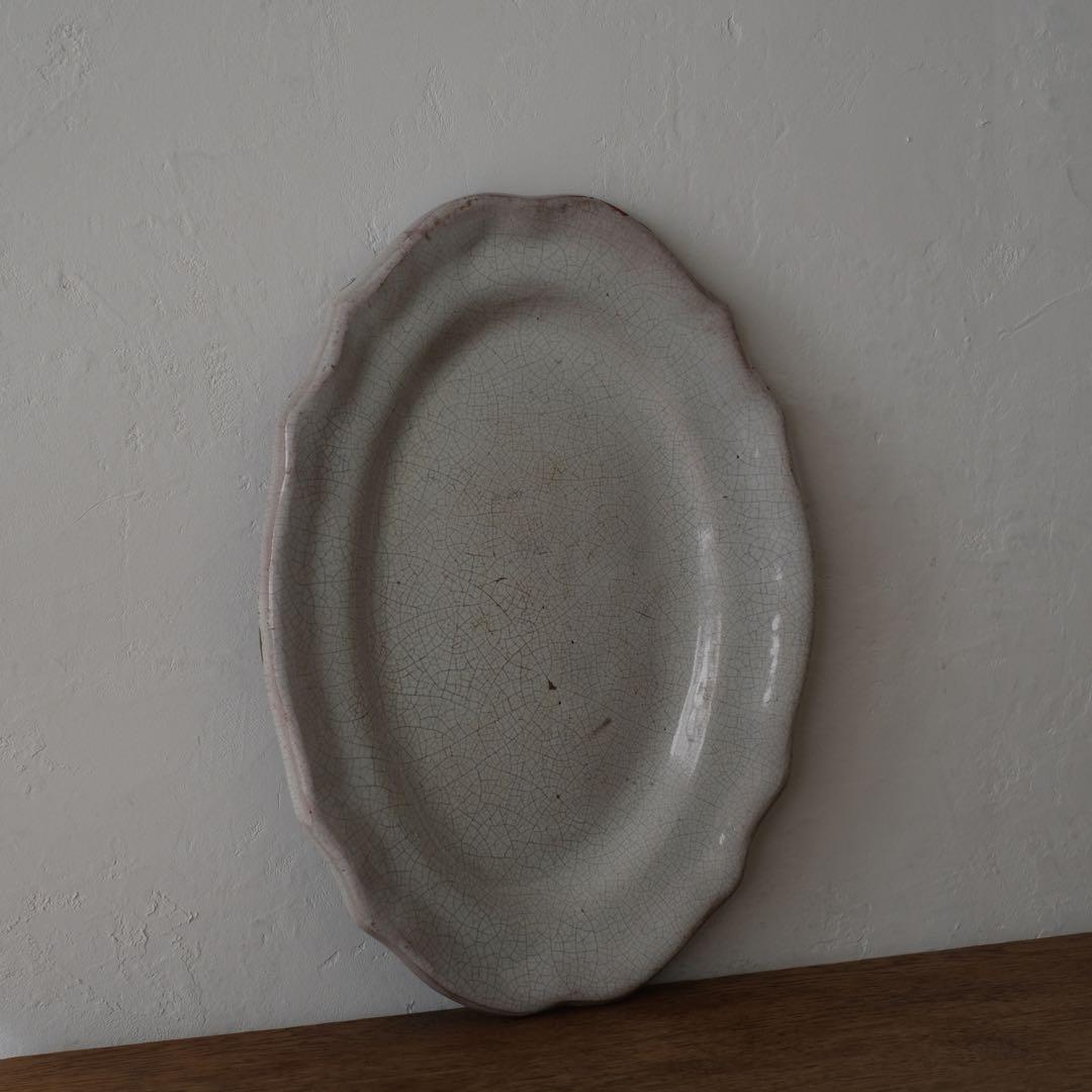 キュノワール　花リムオーバルプレート　フランスアンティーク