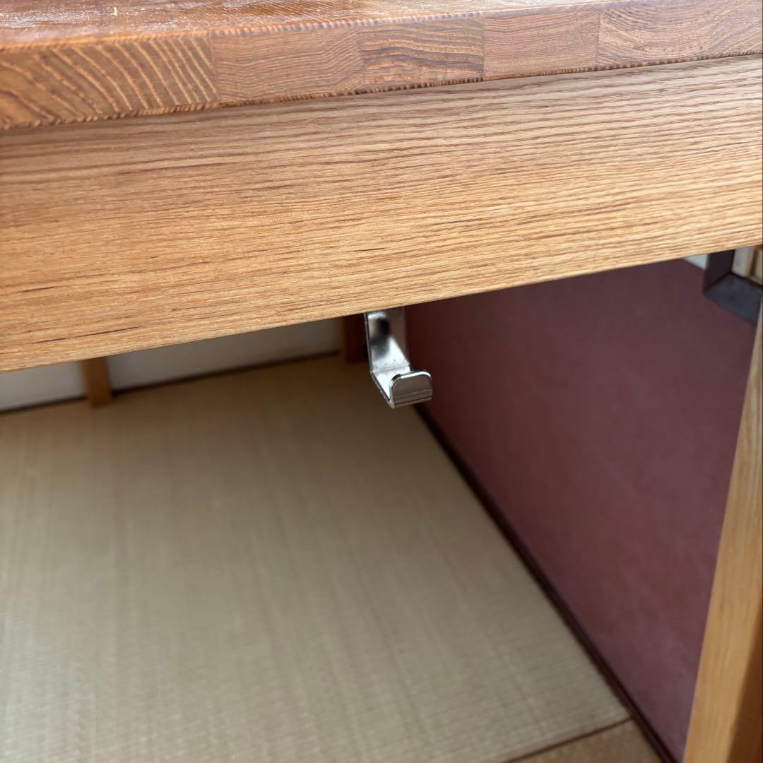 すんすん 引き取り限定 無印良品 無垢材ウッドデスク 2引き出し付き