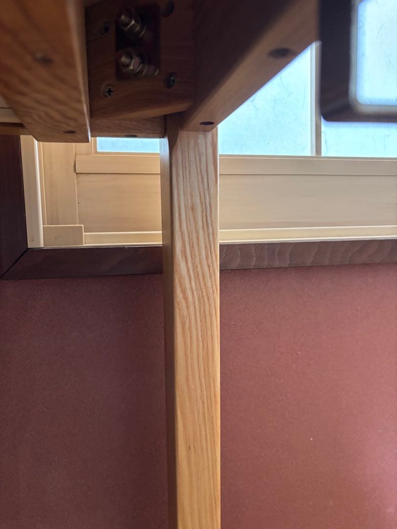 すんすん 引き取り限定 無印良品 無垢材ウッドデスク 2引き出し付き