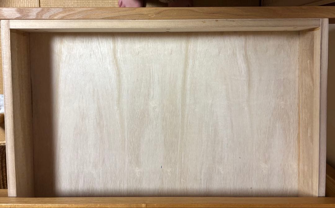 すんすん 引き取り限定 無印良品 無垢材ウッドデスク 2引き出し付き