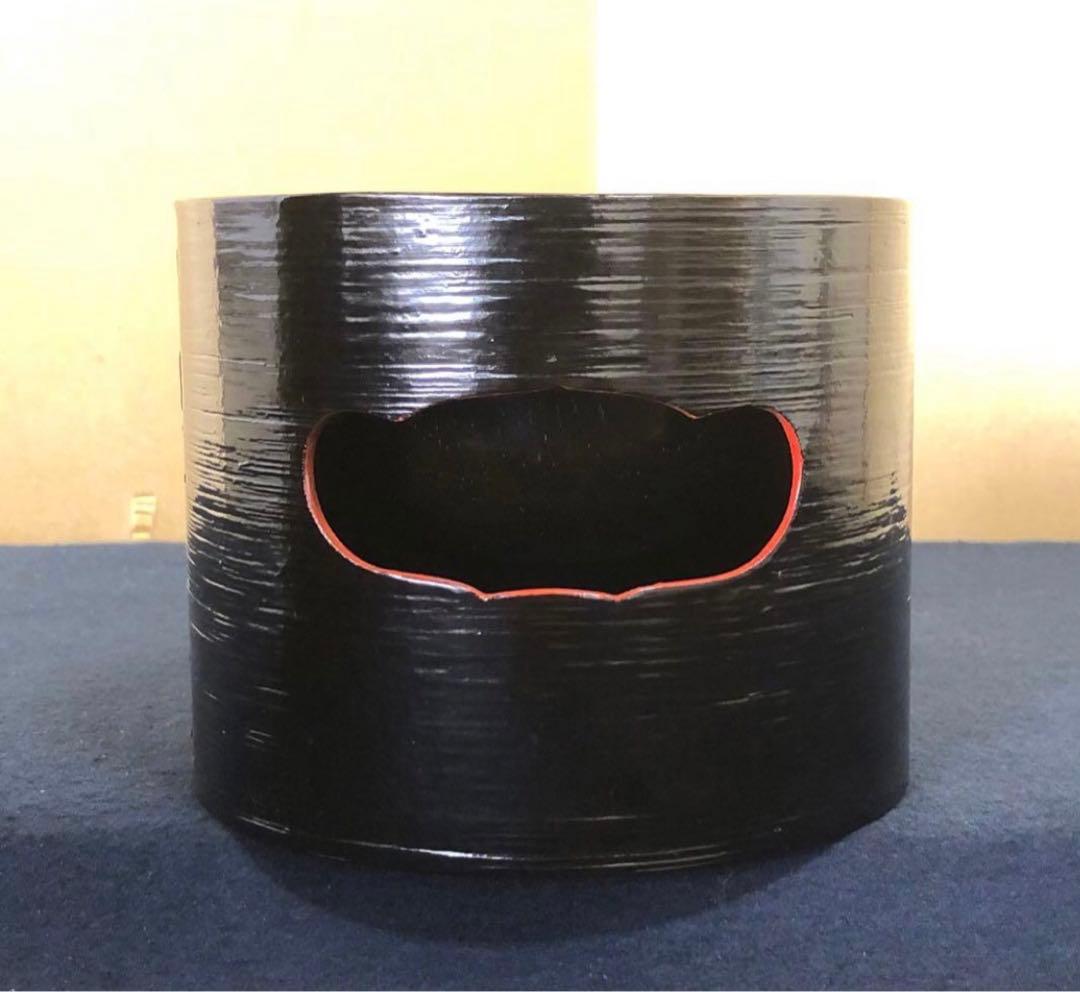 《R》黒塗内金 盃洗4客組 木製漆器 木箱 時代　251216お5