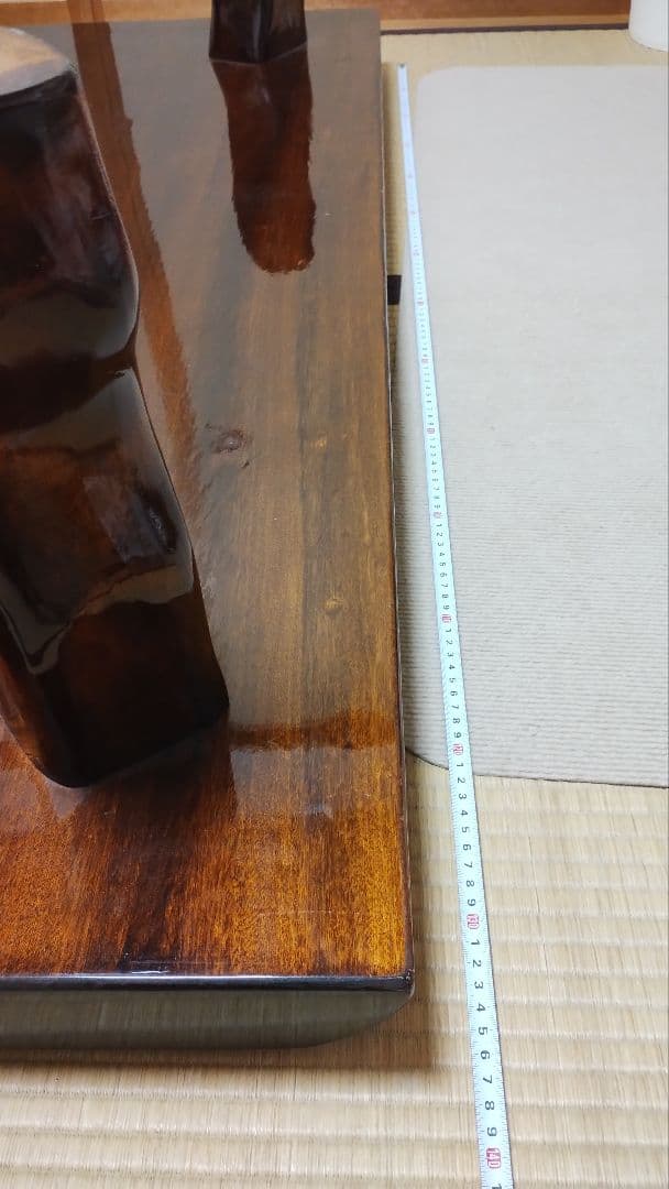 和室　木製　センターテーブル　ダークブラウン　天然木