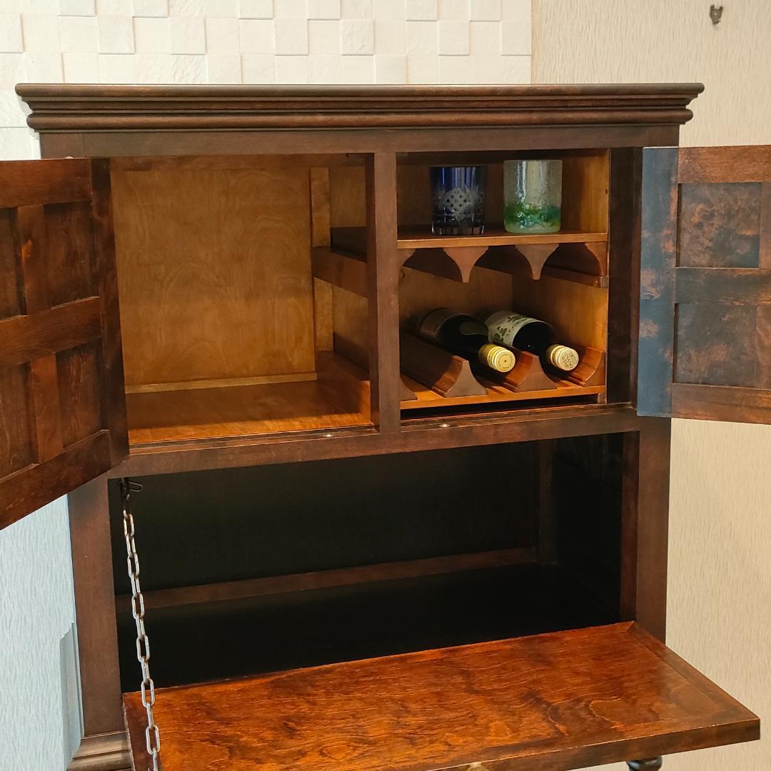 松本民芸家具　キャビネット　デスク　ワインラック