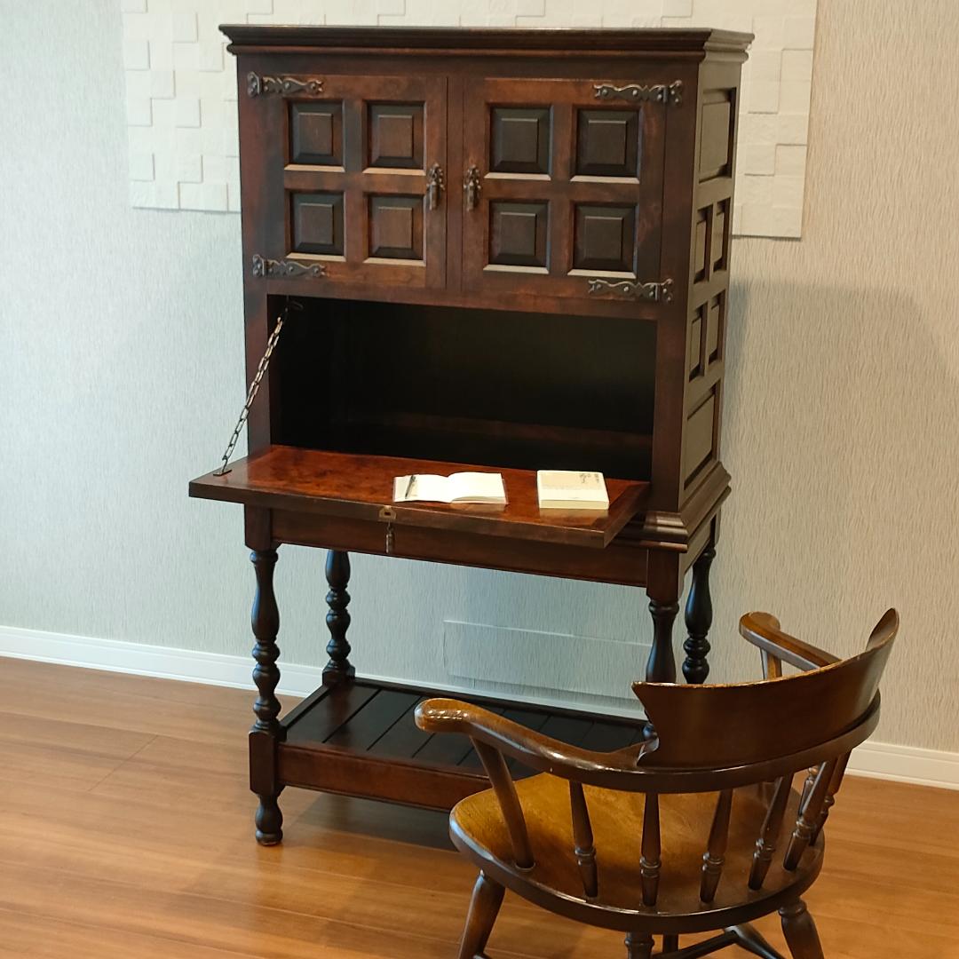 松本民芸家具　キャビネット　デスク　ワインラック