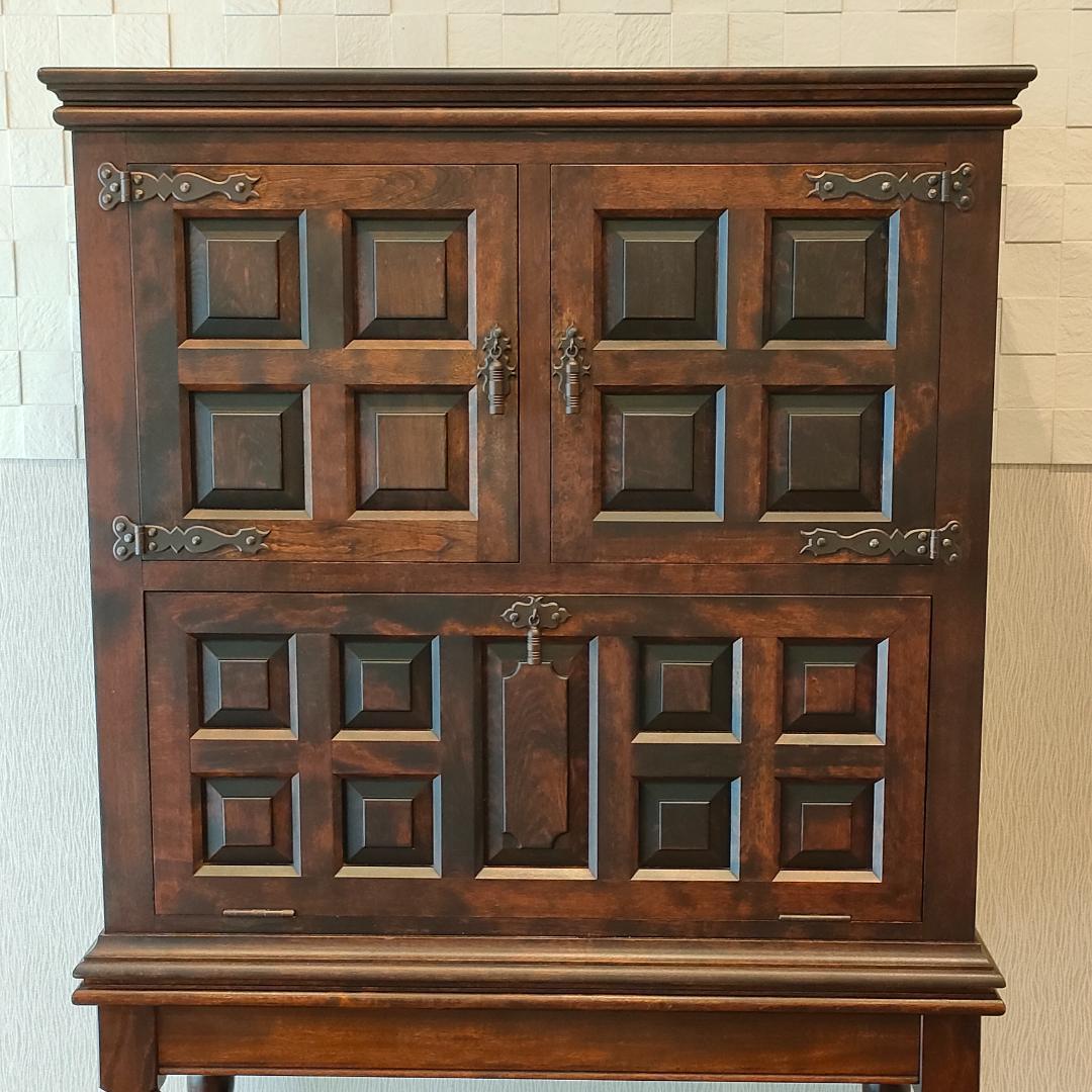 松本民芸家具　キャビネット　デスク　ワインラック